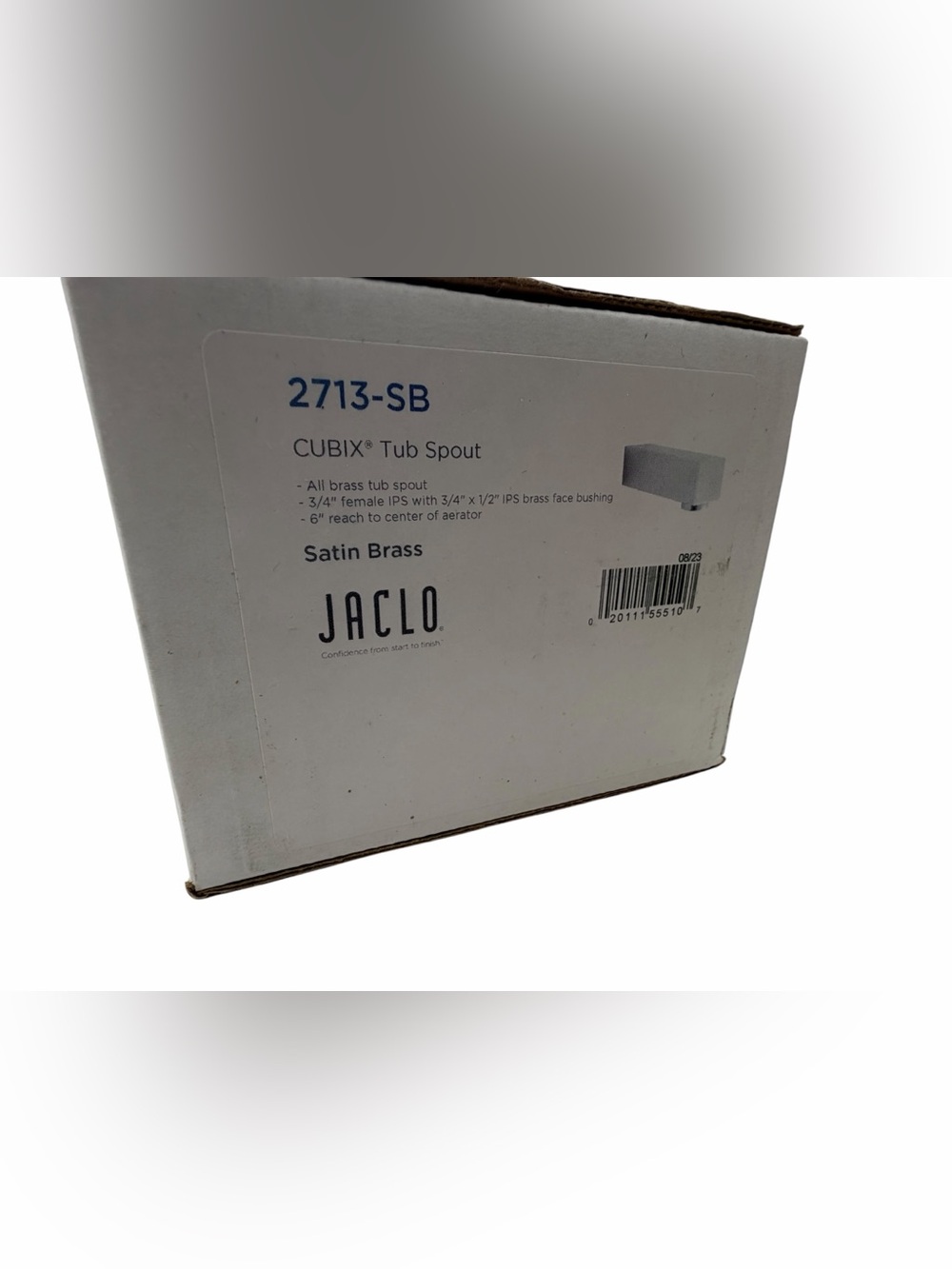 Jaclo - CUBIX 2713-SB Tub Spout satin brass . Some ware to the box,